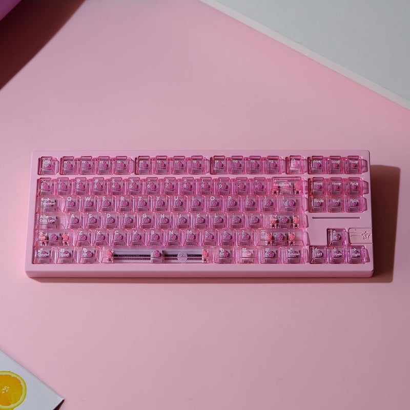 Sumgsn 114 Keys Transparent Keycaps PC Cherry Profile Pink Keycaps Set Fit for Cherry Mx Switches Mechanical Keyboard - Image 3